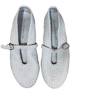 House of Harlow 1960 White Bistro Ballet Loafer Flats Mary Jane Shoes Size 7.5